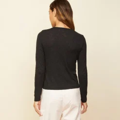 MONROW Asymmetric Long Sleeve Top BLACK Best