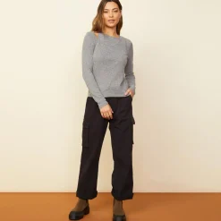 MONROW Asymmetric Long Sleeve Top GRANITE Outlet