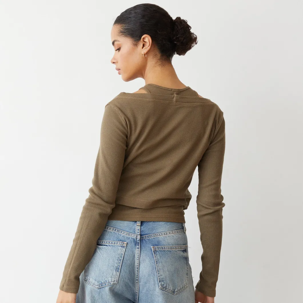 MONROW Baby Thermal Double Layer Cardi Top STONEGREEN Cheap