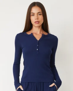 MONROW Baby Thermal Henley NAVY Clearance