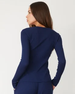 MONROW Baby Thermal Henley NAVY Clearance