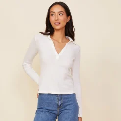 MONROW Baby Thermal Long Sleeve Polo NATURAL New