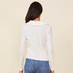 MONROW Baby Thermal Long Sleeve Polo NATURAL New