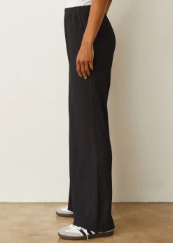 MONROW Baby Thermal Wide Leg Pant BLACK Flash Sale