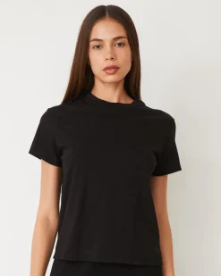 MONROW Basic Crew Neck Tee BLACK Store