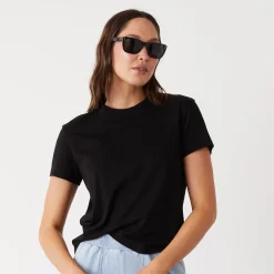 MONROW Basic Crew Neck Tee BLACK Store