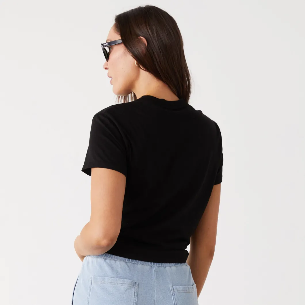 MONROW Basic Crew Neck Tee BLACK Store