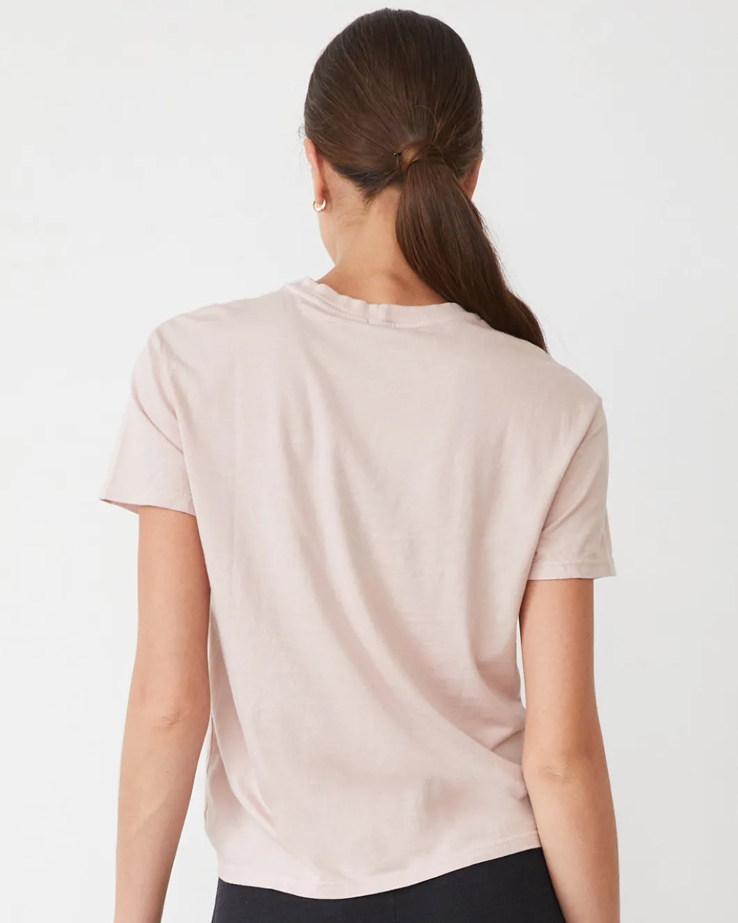 MONROW Basic Crew Neck Tee CHALKPINK Discount