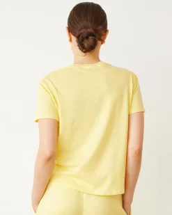 MONROW Basic Crew Neck Tee LEMON Outlet