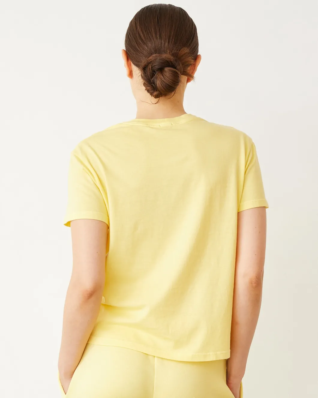 MONROW Basic Crew Neck Tee LEMON Outlet