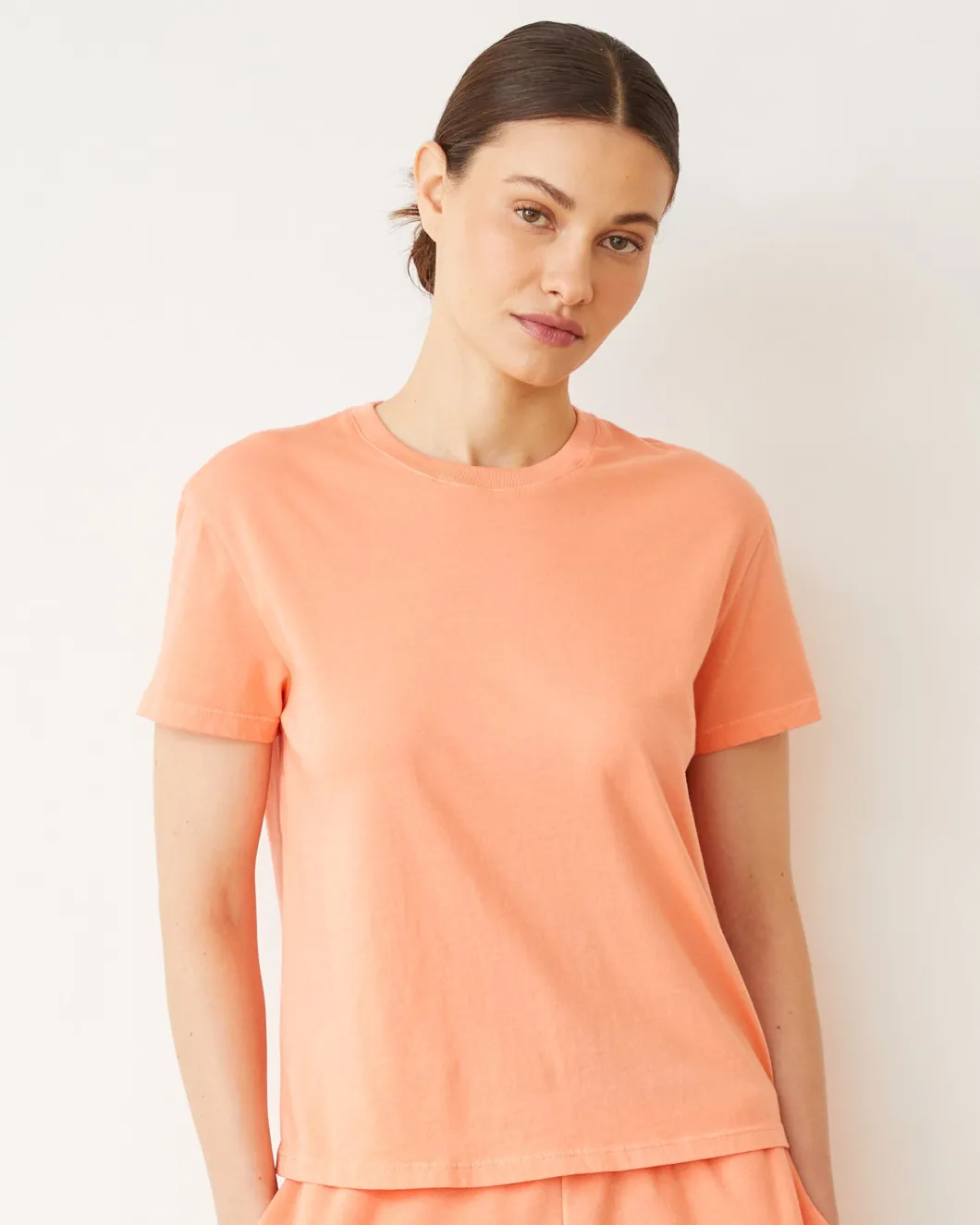 MONROW Basic Crew Neck Tee SORBET New