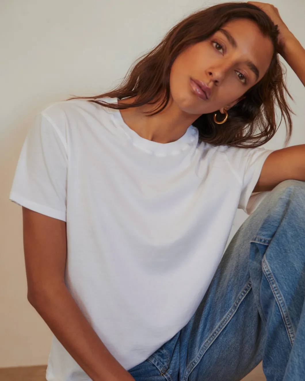 MONROW Basic Crew Neck Tee WHITE Store