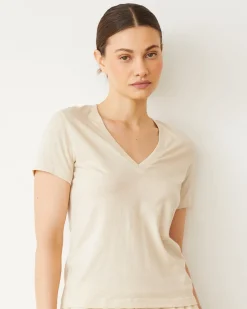 MONROW Basic V Neck NATURAL Best