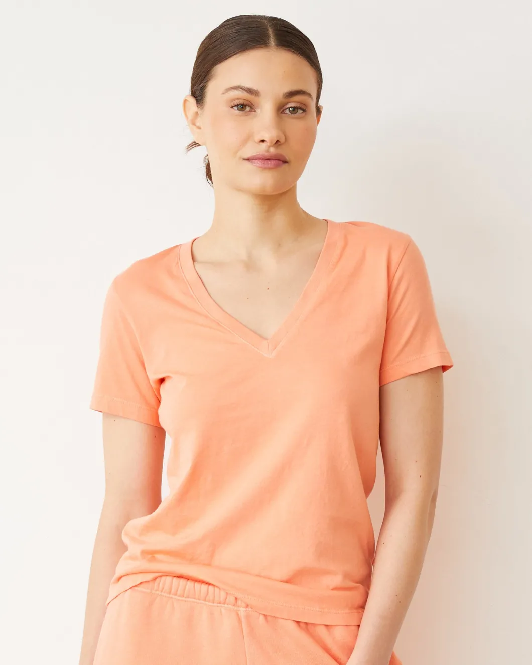 MONROW Basic V Neck SORBET Online