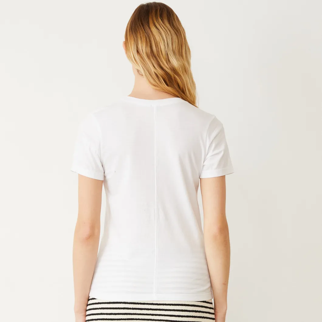 MONROW Basic V Neck Tee WHITE Clearance