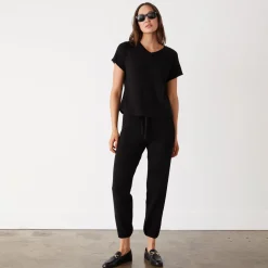 MONROW Boucle Knit Vintage Sweat BLACK Hot