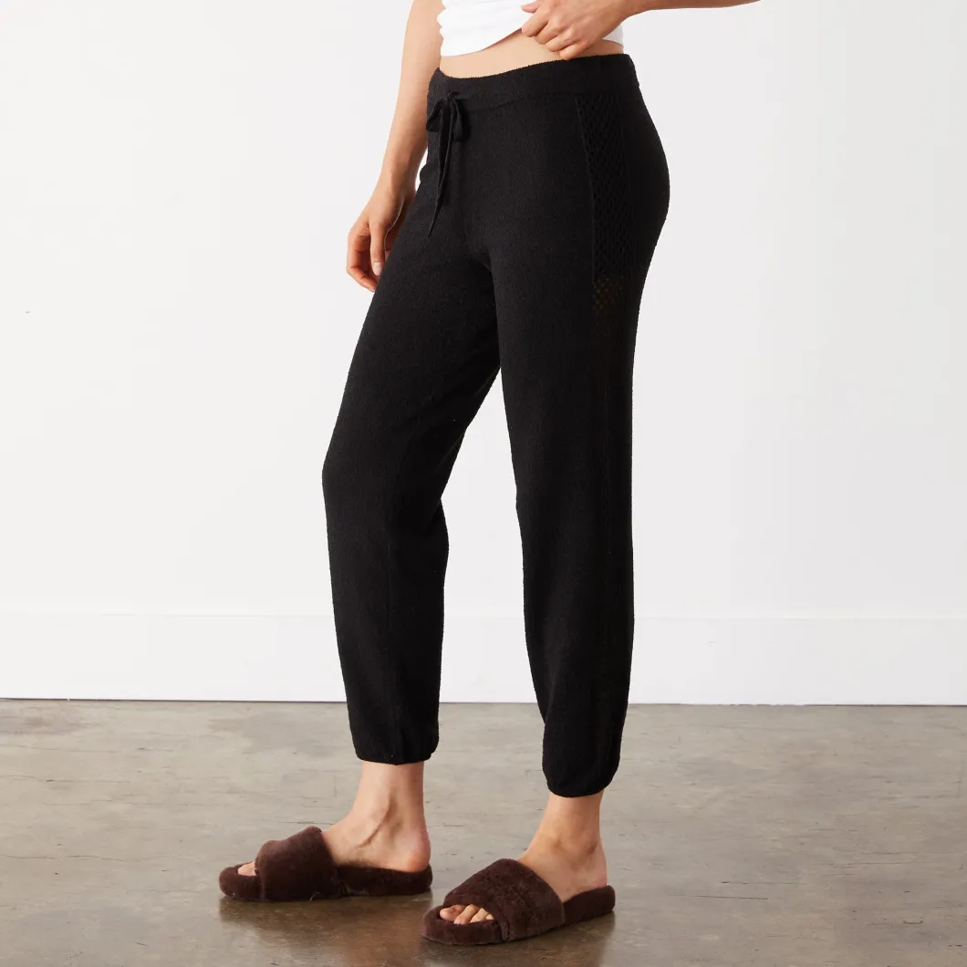 MONROW Boucle Knit Vintage Sweat BLACK Hot