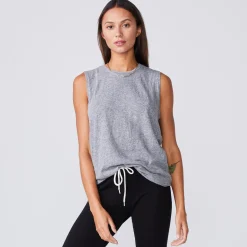 MONROW Boyfriend Muscle Tank GRANITE Best