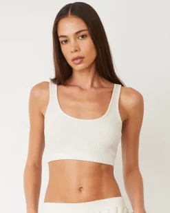 MONROW Brushed Rib Bralette NATURAL Best