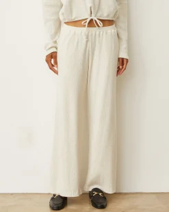 MONROW Brushed Rib Pant ASH New