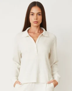 MONROW Brushed Thermal Henley NATURAL Discount