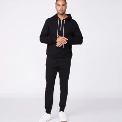 MONROW Bungee Cord Quarter Zip Hoody BLACK Hot