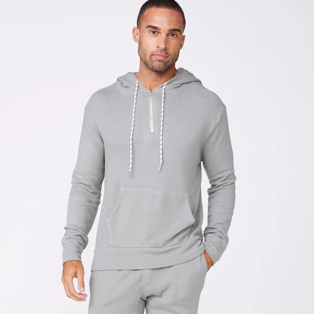 MONROW Bungee Cord Quarter Zip Hoody GUNMETAL Best