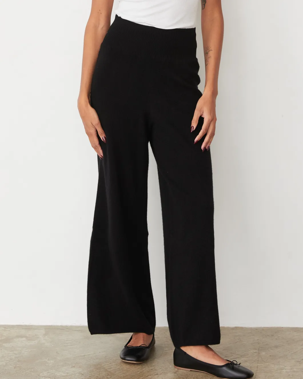 MONROW Cashmere Crop Pant BLACK New