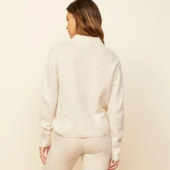 MONROW Cashmere Neps Mock Neck Sweatshirt CREAM Online