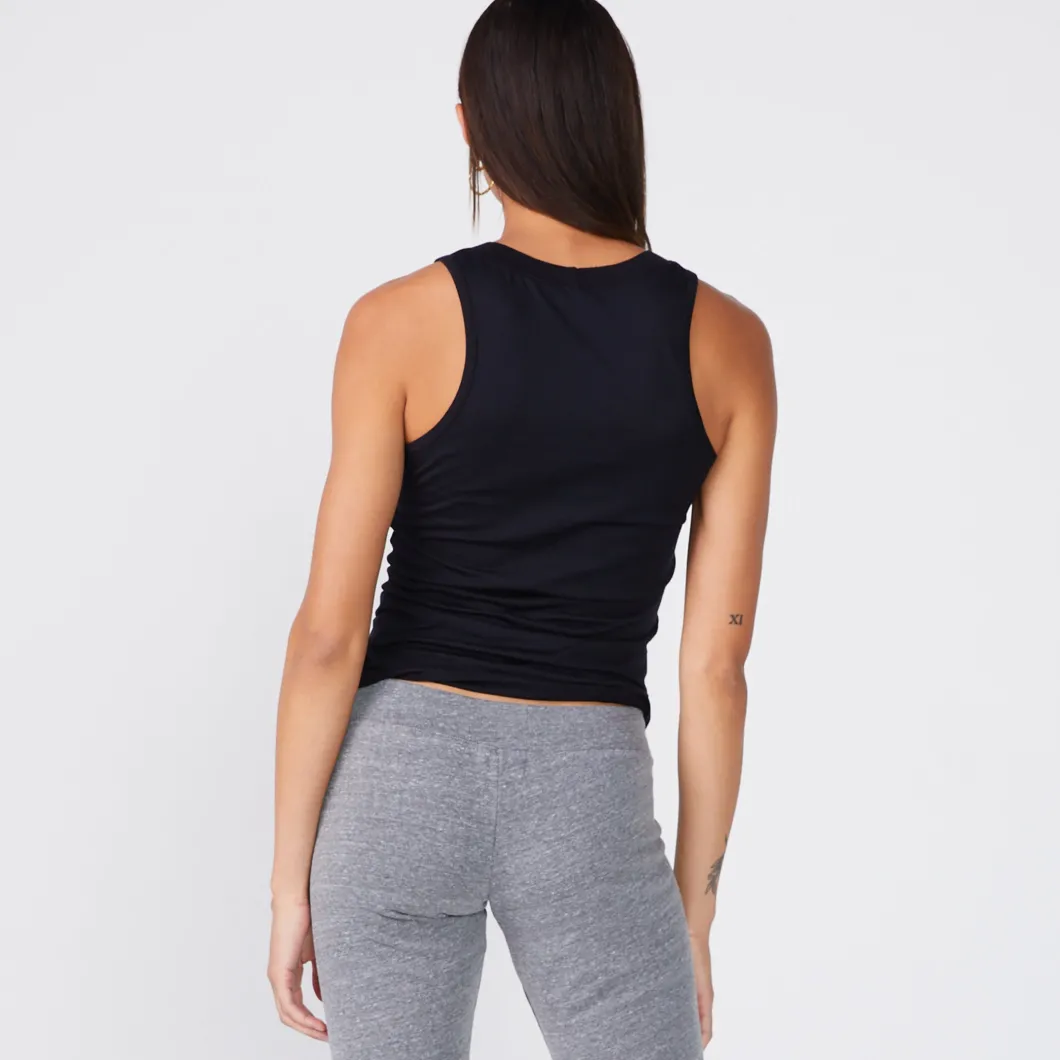 MONROW Cotton Modal Narrow Tank - Color BLACK Best