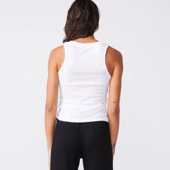MONROW Cotton Modal Narrow Tank - Color WHITE Discount