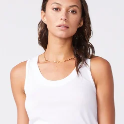 MONROW Cotton Modal Narrow Tank - Color WHITE Discount