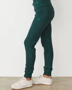 MONROW Cozy Heather Thermal Cuff Sweat FOREST New