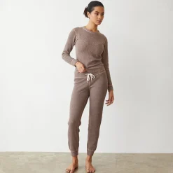 MONROW Cozy Heather Thermal Cuff Sweat PECAN Store