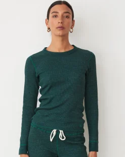 MONROW Cozy Heather Thermal Long Sleeve FOREST Sale