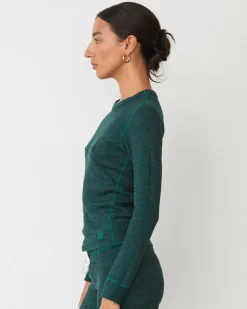 MONROW Cozy Heather Thermal Long Sleeve FOREST Sale