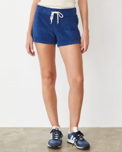 MONROW Diamond Terry Cloth Vintage Short NAVY New