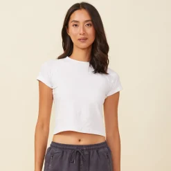 MONROW Fitted Cap Sleeve Tee WHITE Store