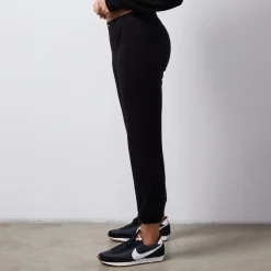 MONROW French Terry Crop Elastic Waist Sweat BLACK Outlet