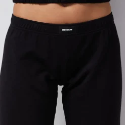 MONROW French Terry Crop Elastic Waist Sweat BLACK Outlet