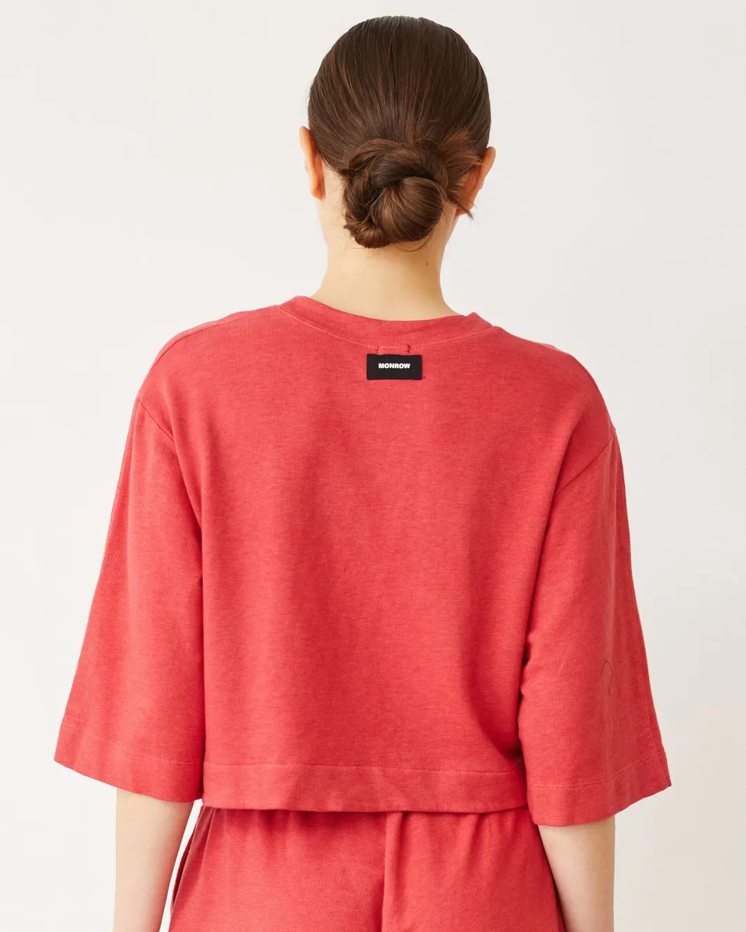 MONROW French Terry Oversized Tee CHERRY Fashion