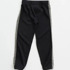 MONROW Kids Chevron Trim Elastic Waist Sweats BLACK Outlet