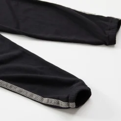 MONROW Kids Chevron Trim Elastic Waist Sweats BLACK Outlet