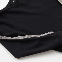 MONROW Kids Chevron Trim Raglan Sweatshirt BLACK Cheap