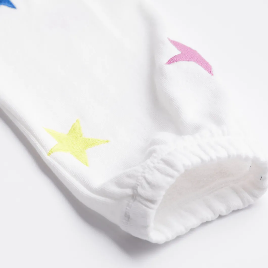 MONROW Kids Embroidered Color Stars Elastic Waist Sweats NATURAL Best