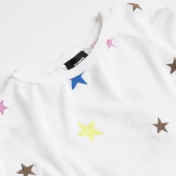 MONROW Kids Embroidered Color Stars Raglan NATURAL Clearance