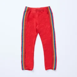 MONROW Kids Supersoft Rainbow Stripe Sweats BLOODRED New
