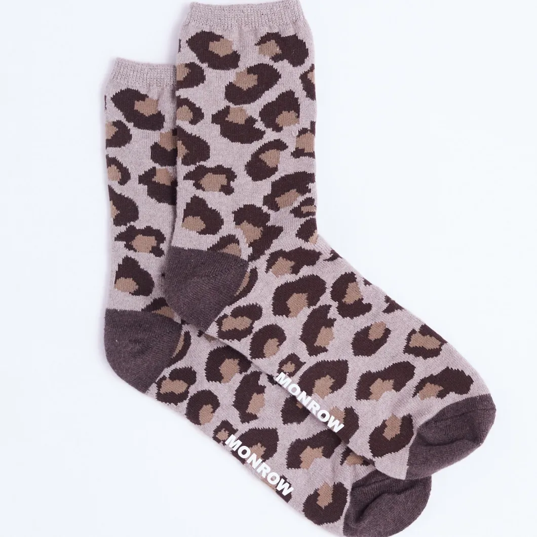 MONROW Leopard Calf Socks ICEDCOFFEE Online