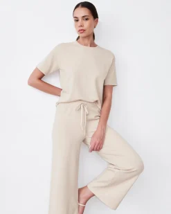 MONROW Light Soft Knit Basic Tee SAND Cheap