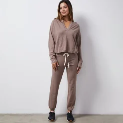 MONROW Light Soft Knit Contrast Stitch Vintage Sweat PECAN Store